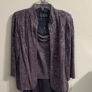 Alex Evenings Purple Sequin Dress with Jacket